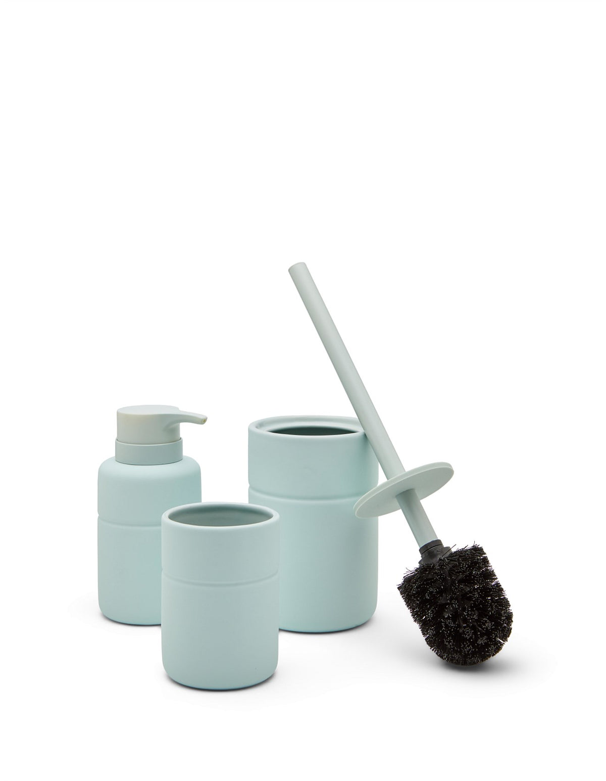 Blue Soft Touch Ceramic Toilet Brush Holder