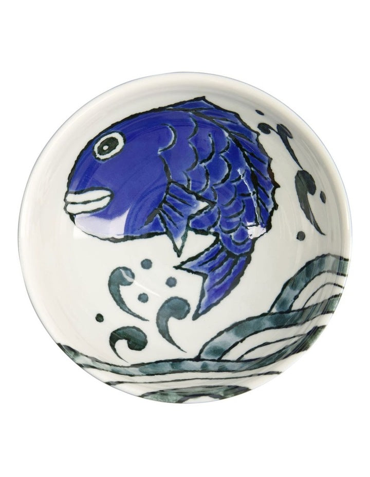 Seafood Snapper Ramen Bowl 18.5x8cm in Blue