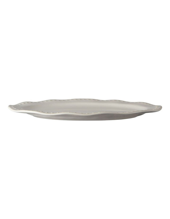 Punto Rim Oval Platter 35x25cm in Ecru