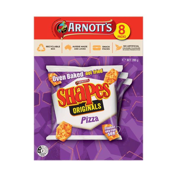 ARNOTT'S SHAPES PIZZA LUNCHBOX MULTIPACK 8 PACK 200G
