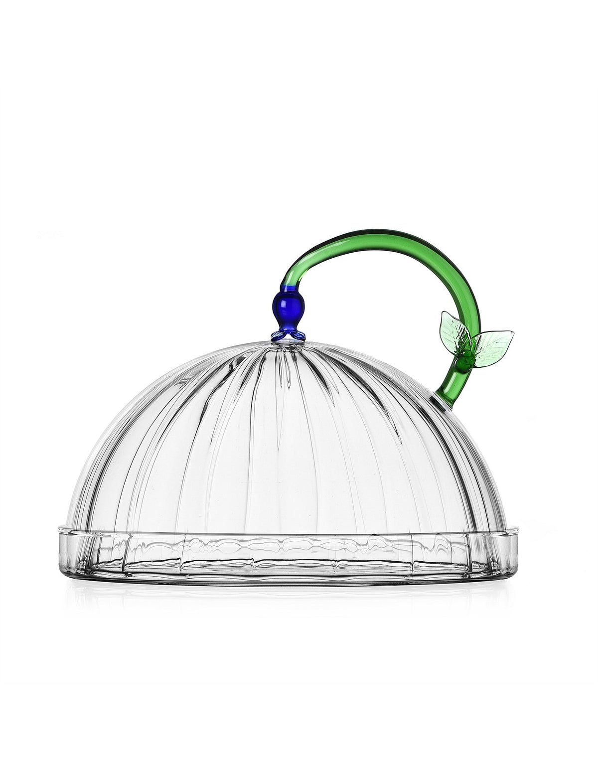 Botanica Dome With Dish And Blue Flower