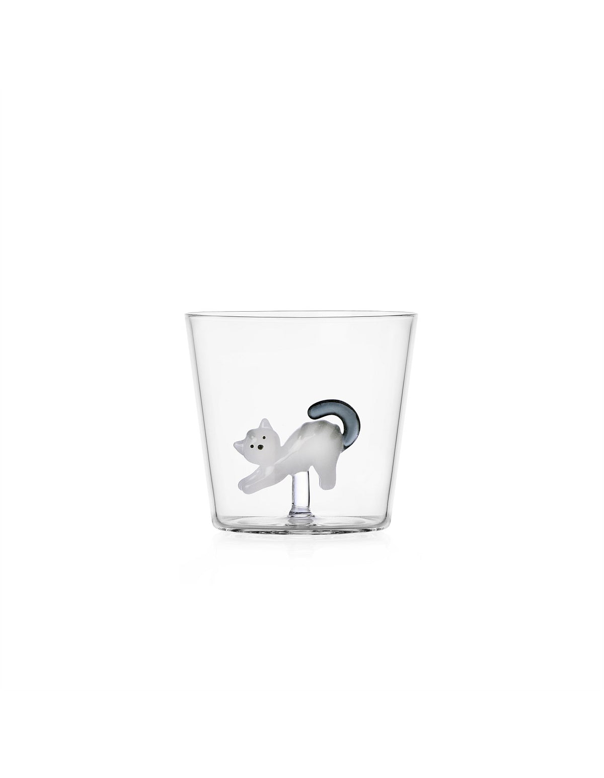 Tabby Cat Tumbler White Cat Grey Tail