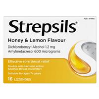Strepsils Throat Lozenges Soothing Honey & Lemon 16 Pack