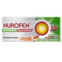 Nurofen Zavance Fast Pain Relief Liquid Capsules 200mg Ibuprofen 20 pack