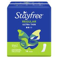 Stayfree Ultra Thin Regular Sanitary Pads With Wings 14 Pack - GimmeNow