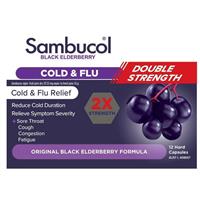 Sambucol Cold & Flu Double Strength 12 Capsules - GimmeNow
