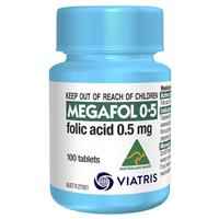 Megafol 0.5mg Folic Acid Tablets 100