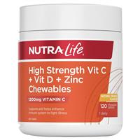 Nutra-Life Vit C+D+Zinc Chew 120 Tablets - GimmeNow