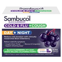 Sambucol Cold & Flu + Cough Day & Night 24 Capsules