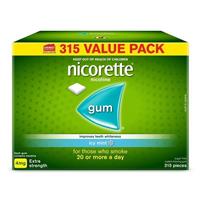 Nicorette Quit Smoking Extra Strength Nicotine Gum Icy Mint Exclusive Size 315 Pack