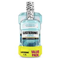 Listerine Zero Alcohol Antibacterial Mouthwash Less Intense Taste Value Pack 1.5L - GimmeNow