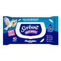 Sorbent Flushable Wipes 40 Pack