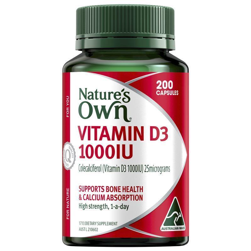 Nature's Own Vitamin D3 1000iu 200 Capsules - GimmeNow
