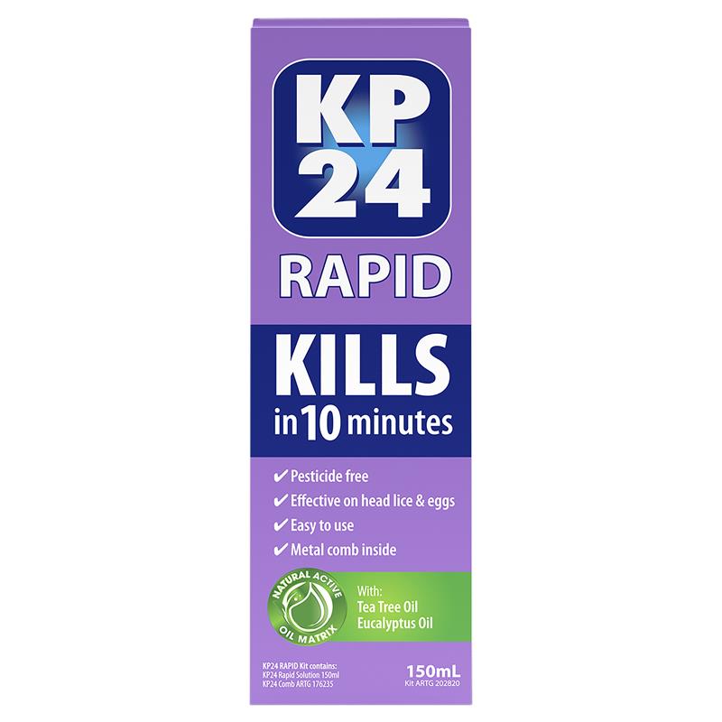 KP24 Rapid 10 Minute Head Lice/Nit Solution 150ml