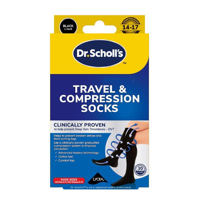 Scholl Travel and Compression Socks Black Small