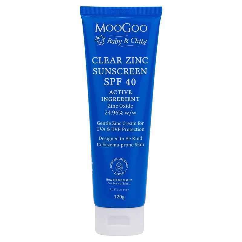 MooGoo Baby And Child Clear Zinc Sunscreen SPF40 120g
