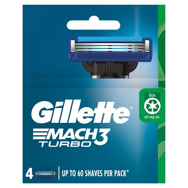 Gillette Mach 3 Turbo 3D Cartridges 4 Pack
