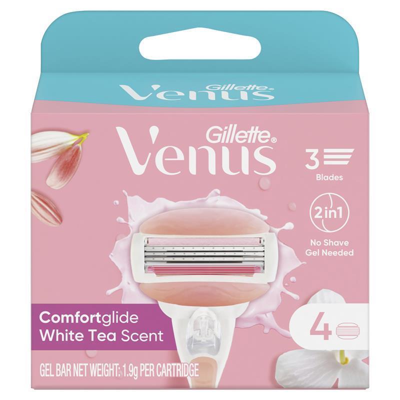 Gillette Venus Comfort Glide White Tea Blade Refills 4 Pack - GimmeNow