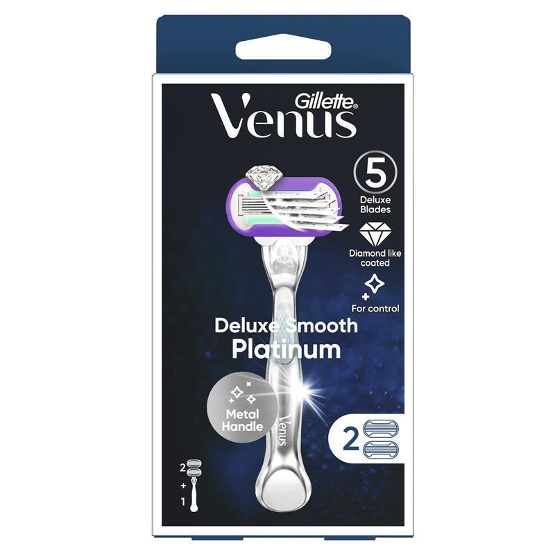 Gillette Venus Deluxe Smooth Platinum + 2 Blade Refills - GimmeNow
