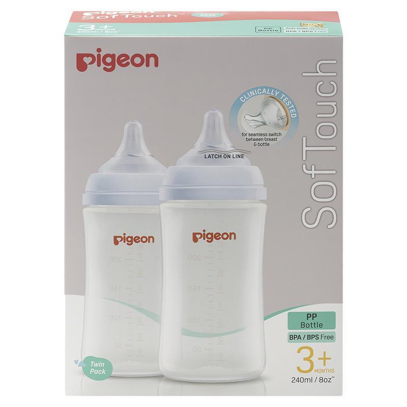 Pigeon SofTouch Bottle PP 240ml Twin Pack - GimmeNow