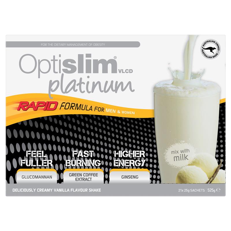 Optislim VLCD Platinum Vanilla Shake 21x25g Sachets - GimmeNow