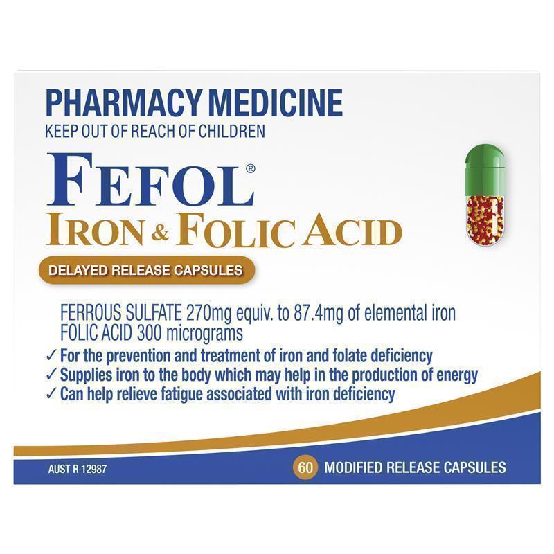 Fefol Iron & Folate Supplement 60 Capsules