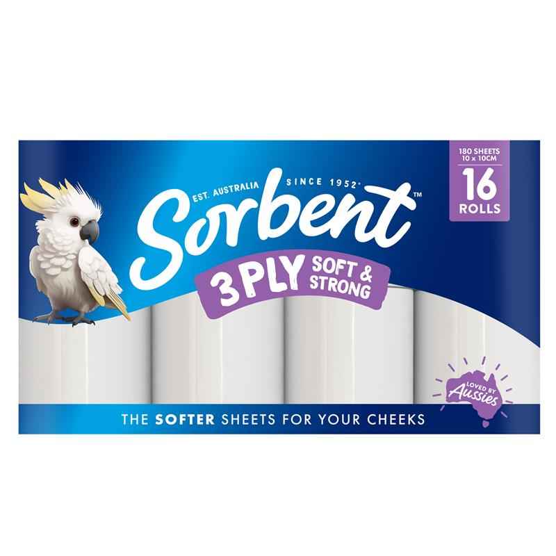 Sorbent Toilet Tissue Silky White 16 Pack