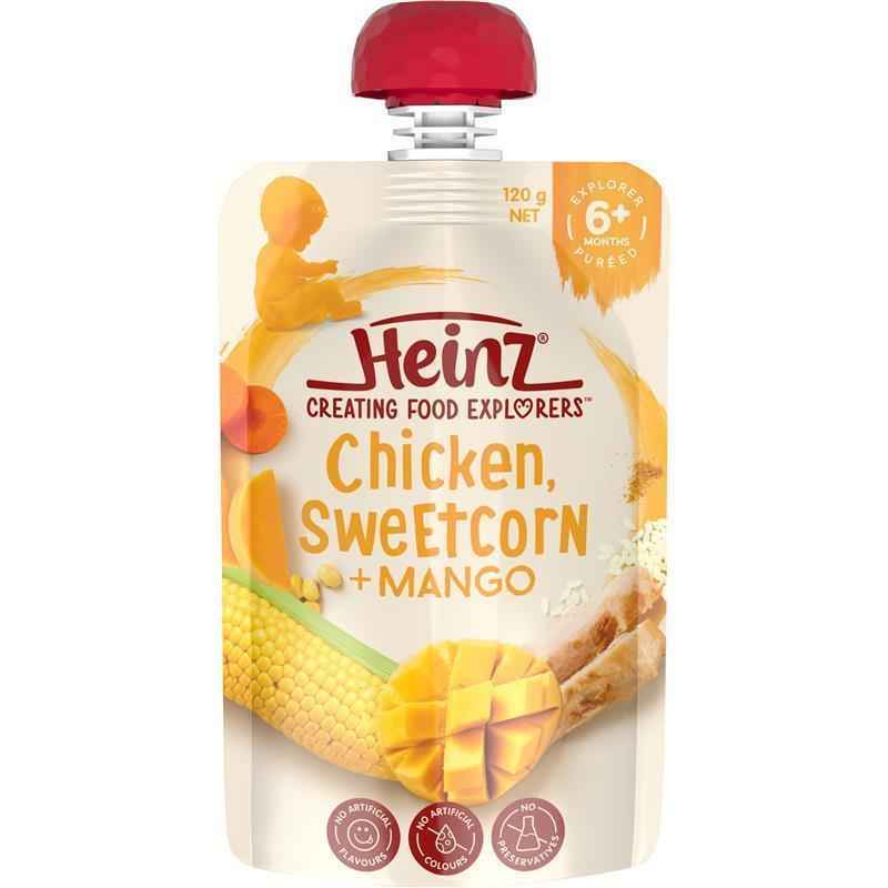 Heinz Chicken Sweetcorn & Mango Pouch 120g 6m+