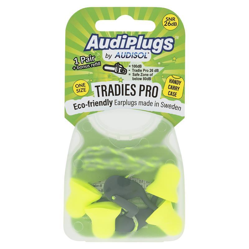 Audiplugs Tradies Pro 1 Pair + Bonus Refill