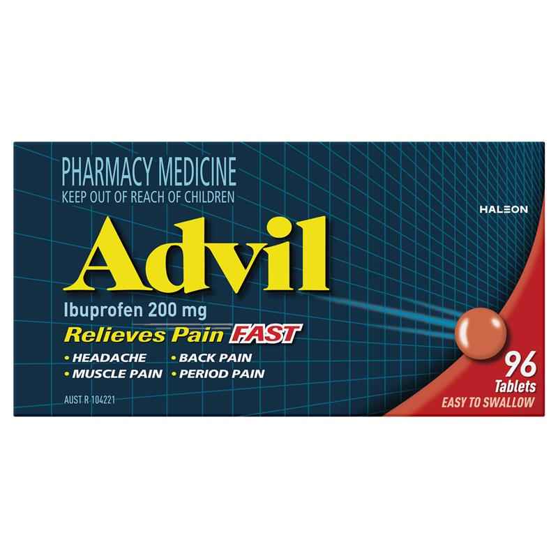 Advil Ibuprofen Pain Relief 96 Tablets