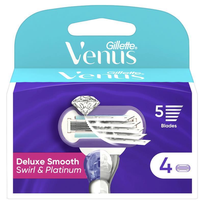Gillette Venus Deluxe Smooth Swirl Blade Refills 4 Pack - GimmeNow