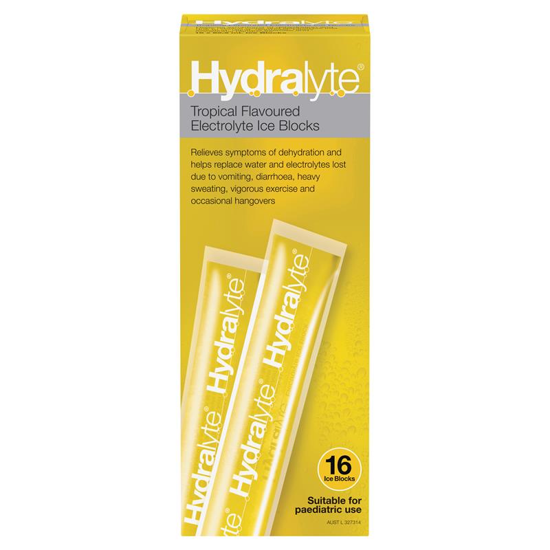 Hydralyte Electrolyte Ice Blocks Tropical 16 - GimmeNow