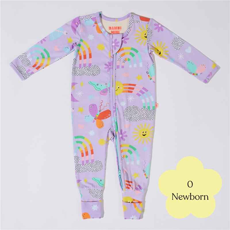 Bambi Mini Co. Wrigglesuit 0 Newborn Pastel Lilac