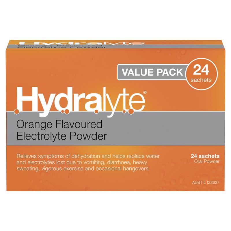 Hydralyte Orange Sachets Value Pack 4.9g x 24 - GimmeNow
