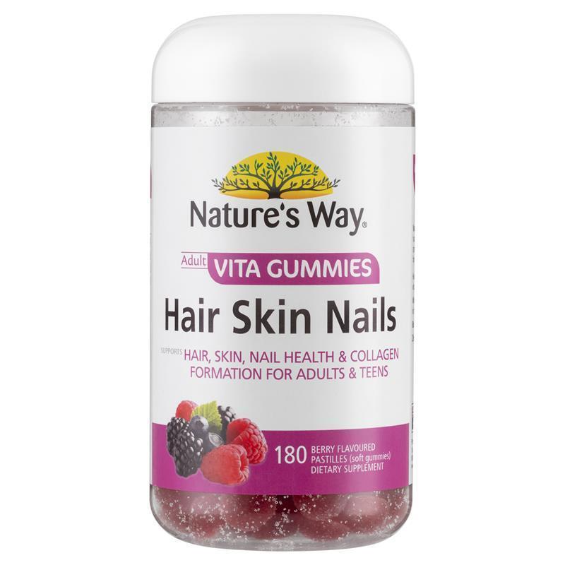 Nature's Way Adult Vita Gummies Hair Skin Nails 180 Gummies Exclusive Size - GimmeNow