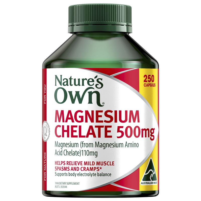 Nature's Own Magnesium Chelate 500Mg 250 Capsules Exclusive Size - GimmeNow