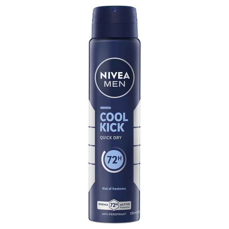 NIVEA MEN Cool Kick Aerosol Deodorant 72H Protection 250ml