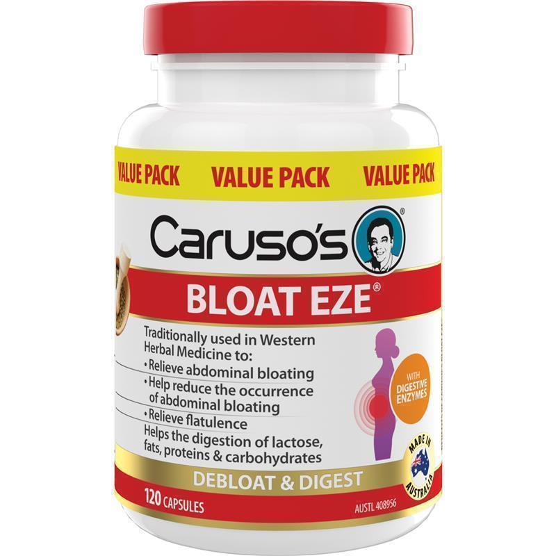 Carusos Bloat Eze 120 Capsules Exclusive Size
