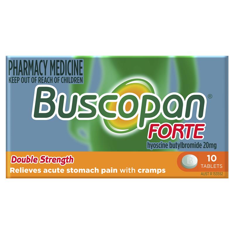 Buscopan Forte Stomach Cramps Pain Relief 20mg Tablets 10 Pack - GimmeNow