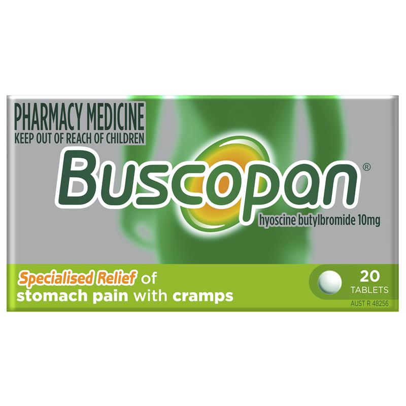 Buscopan Stomach Cramps Pain Relief 10mg Tablets 20 Pack - GimmeNow