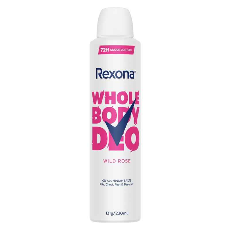 Rexona Women Whole Body Deodorant Aerosol Wild Rose 230ml