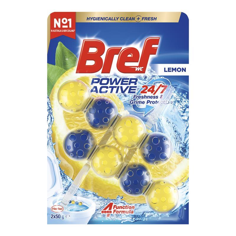 Bref Power Active Toilet Cleaner Block Lemon Twin Pack 100g - GimmeNow