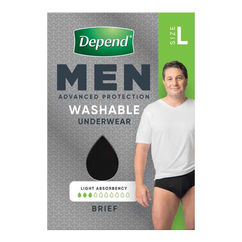 Depend Men Washable Incontinence Underwear Large