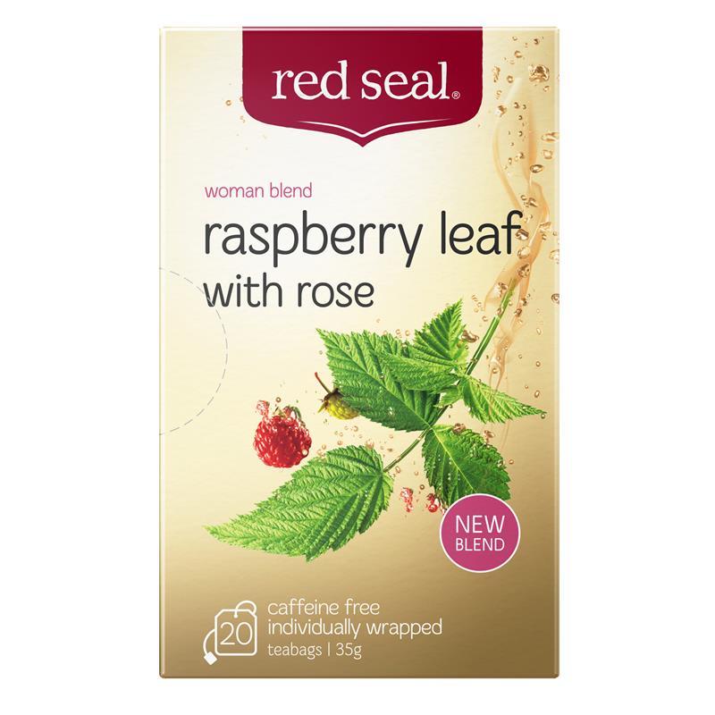 Red Seal Raspberry Leaf Tea With Rose 20 Tea Bags