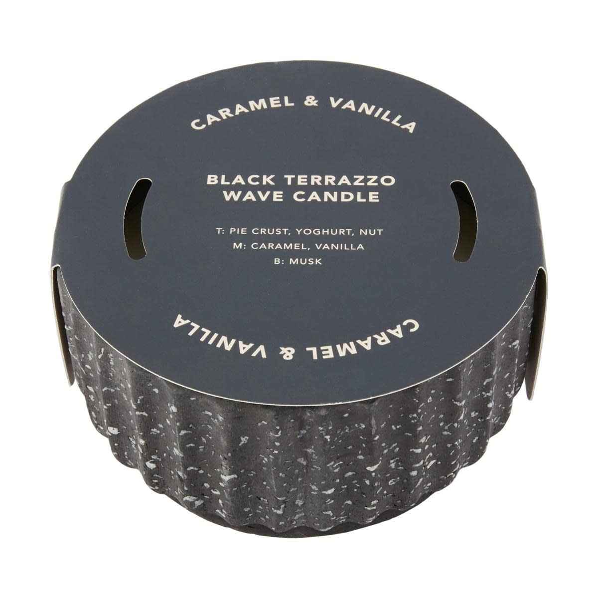 Caramel & Vanilla Black Terrazzo Wave Candle