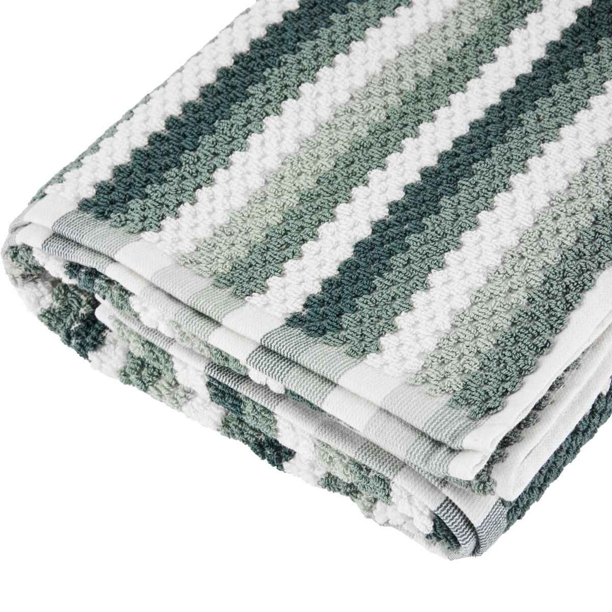 Multi Stripe Cotton Bath Towel - Teal