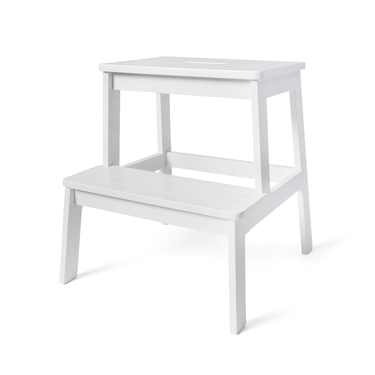 Panelled Step Stool - White