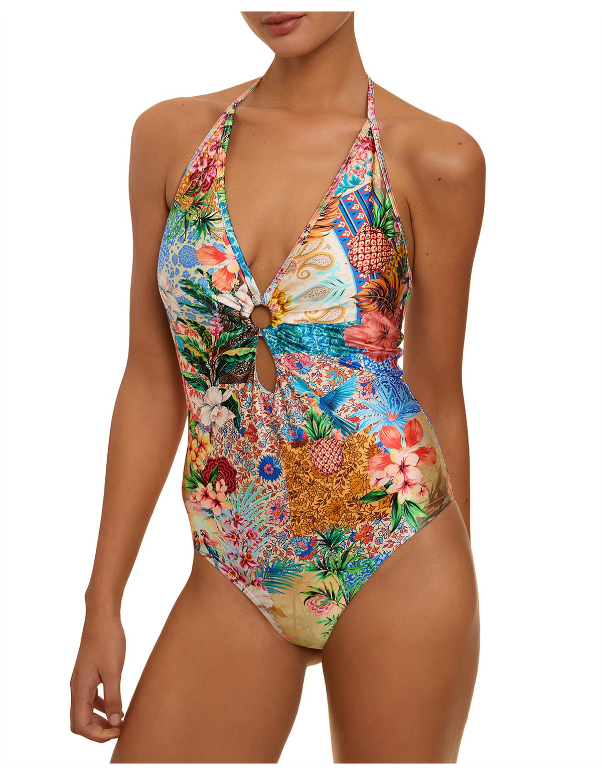 CALYPSA DOUBLE RING ONE PIECE SWIMSUIT