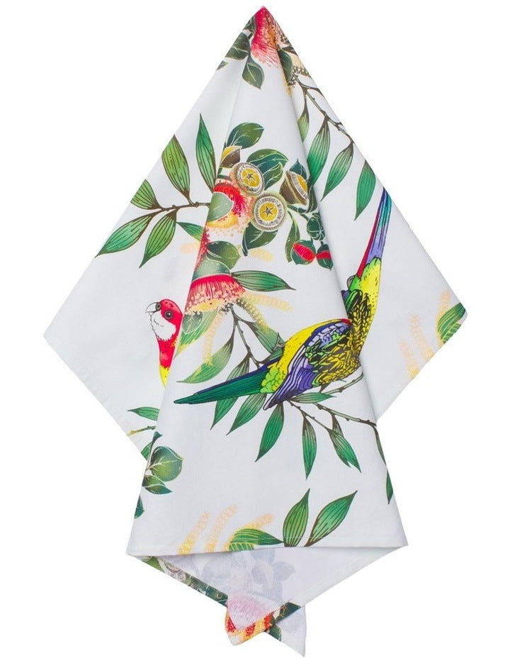 Eloise Short Native Grace Eastern Rosella Tea Towel 50x70cm in Multi
