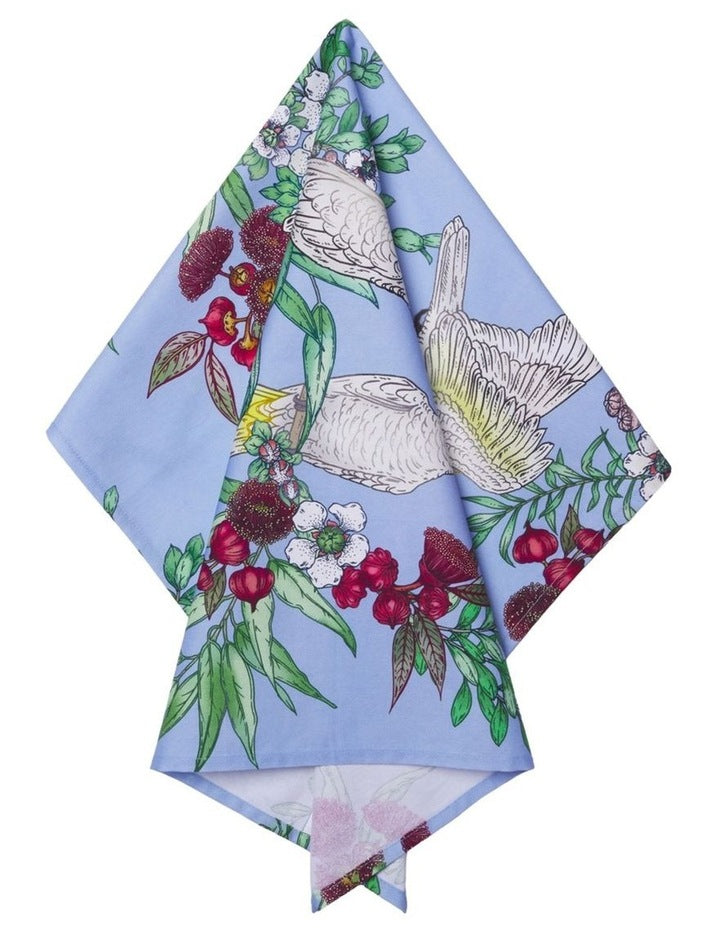 Eloise Short Native Grace Yellow Crested Cockatoo Tea Towel 50x70cm in Multi